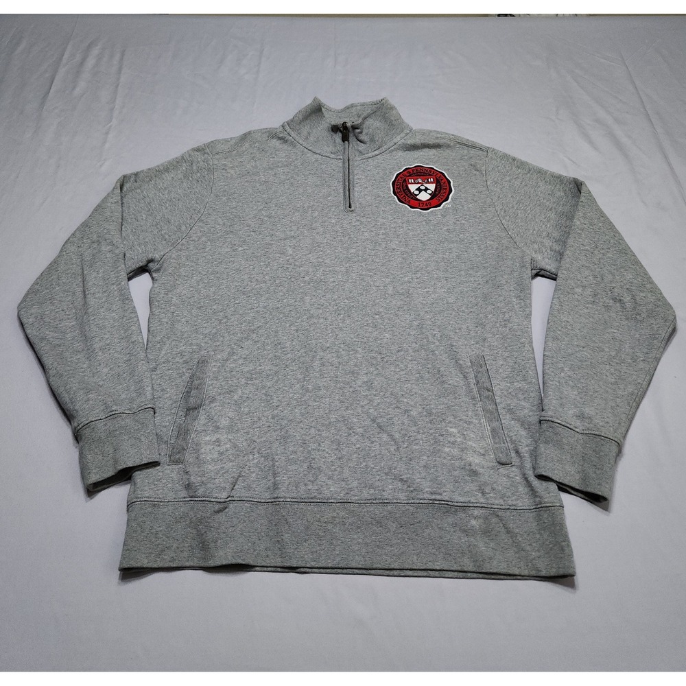 League UPenn University of Pennsylvania 1/4 Zip Sweatshirt Grey Mens Large SF225
